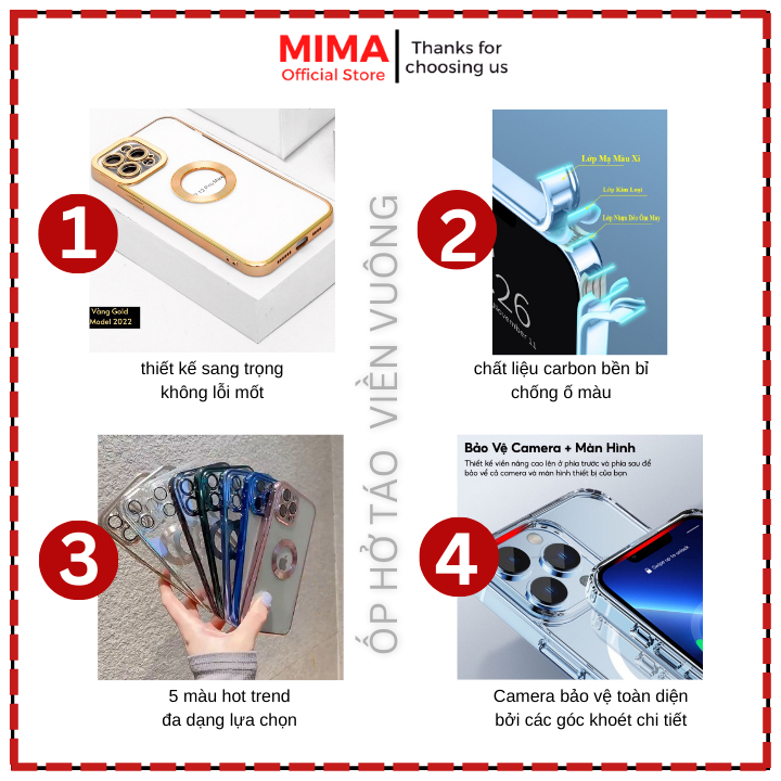 Ốp Hở Táo iphone 11 pro max 12 pro max 13 pro max 14 15 16 pro max X  Xs Max 7 plus 8 - ốp lưng viền vuông Bảo vệ camera