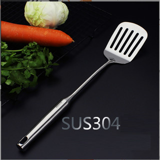 Muôi & Sạn Nấu Bếp Inox 304 -Vá Múc Xẻng Xào Chiên Cán Tròn Dài 37cm Tiện Lợi, Chắc Chắn
