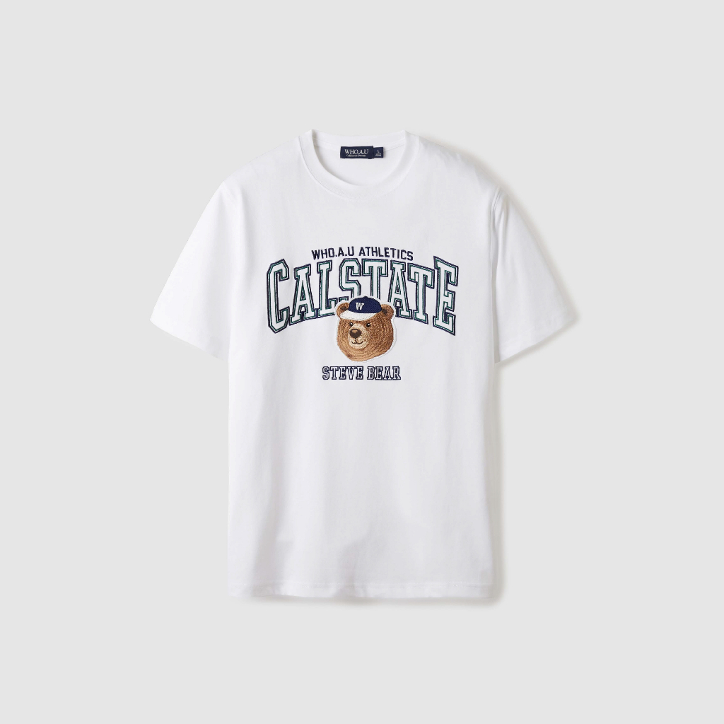 【WHO.A.U】Steve Campus Patch T-shirt Steve Campus Patch T-shirt - 후아유닷컴