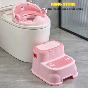 Bệ thu nhỏ bồn cầu cho bé ngồi trên toilet đi vệ sinh tự lập cao cấp, chống trơn trượt, thoáng mát có tay nắm Nemby