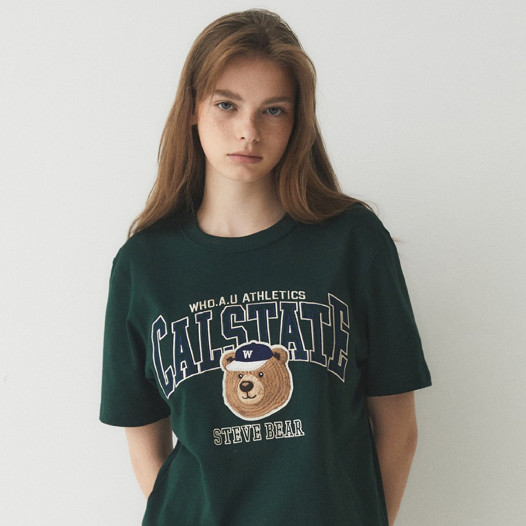 Áo Thun WHO.A.U Steve Campus Patch T-shirt[B]_WHRPE3792U