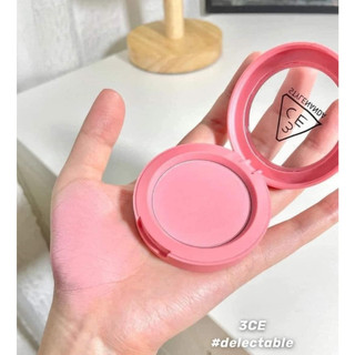 Phấn Má Hồng 3CE Face Blush Delectable Fools In Love Mono Pink Rose Beige Pure Cake - Bebeau