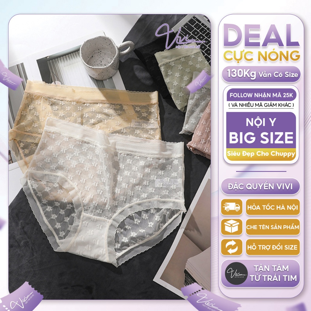 Quần lót nữ Bigsize quyến rũ - Quần big size dệt kim - Nội y tới 130KG ...
