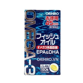 Viên Uống Dầu Cá Omega 3 Hỗ Trợ Tim Mạch Orihiro Hộp 180 Viên