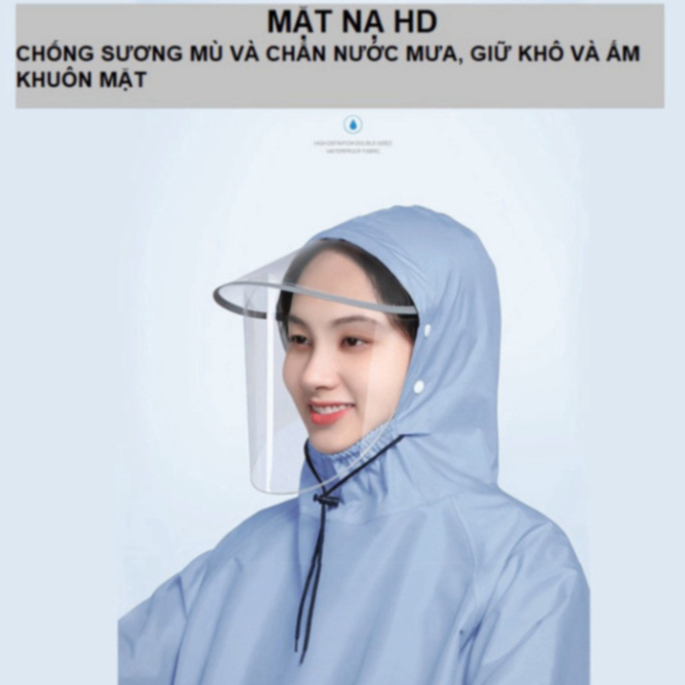 Áo mưa đi xe toàn thân có kính chắn nước phong cách Nhật Bản mới cao cấp tiện dụng an toàn