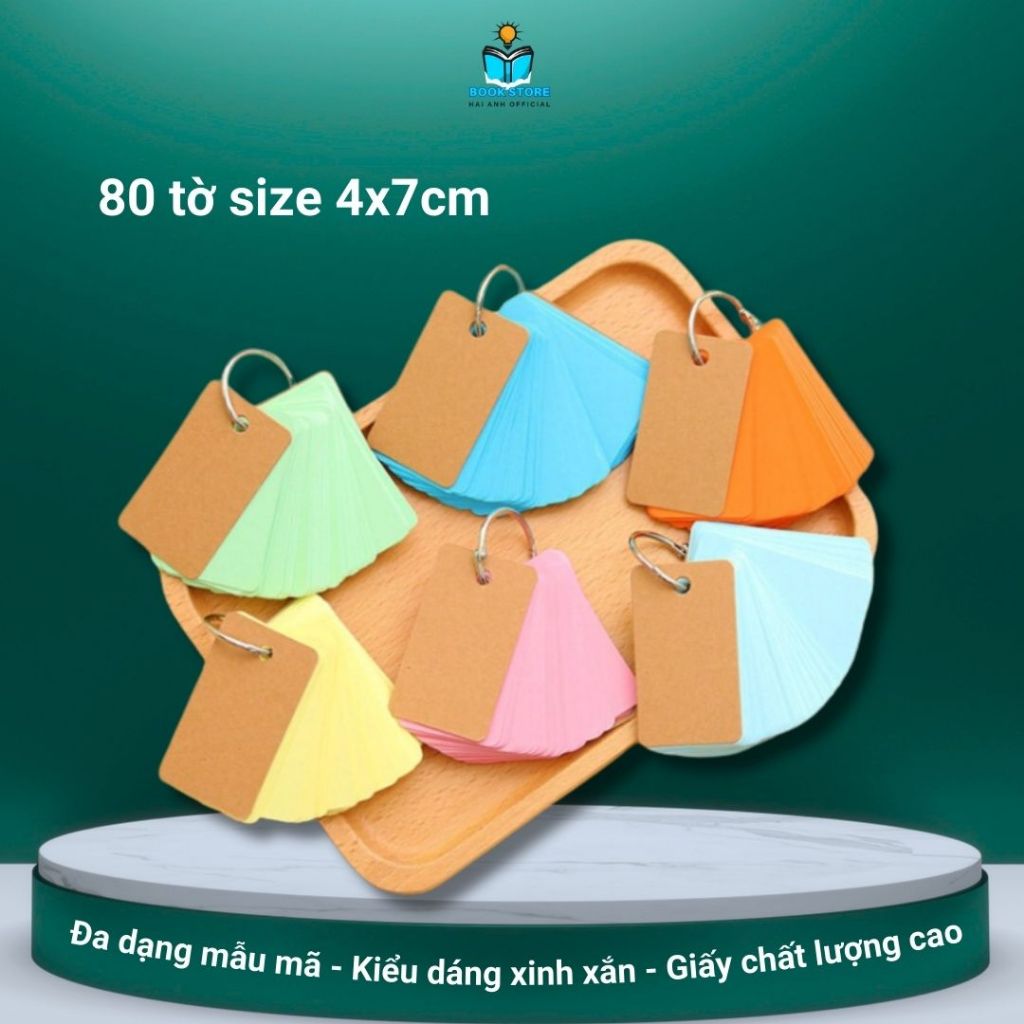 Ảnh Thẻ flashcard trắng CAO CẤP siêu dày tặng bìa 4D kèm khoen - Tiện Lợi, Nhỏ Gọn và Đa Dạng Màu Sắc 2