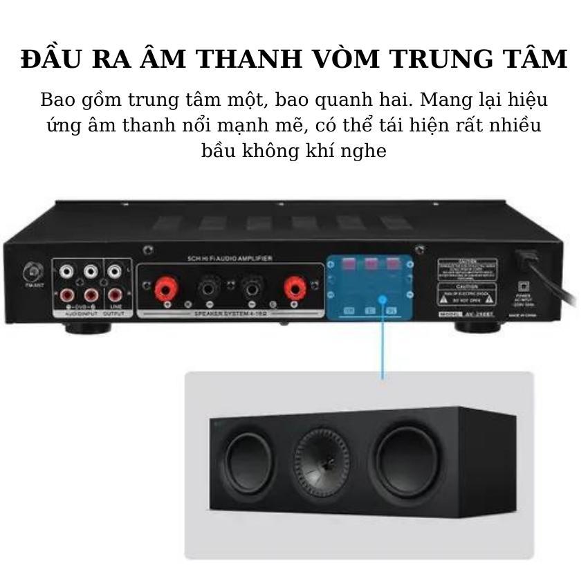 Amply âm ly bluetooth Sunbuck AV-298BT - Công suất max 500W, độ phân giải cao, bộ khuếch đại kỹ thuật số có đèn