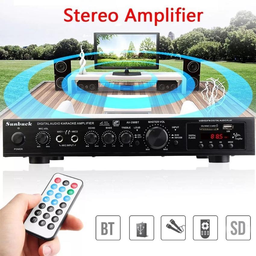 Amply âm ly bluetooth Sunbuck AV-298BT - Công suất max 500W, độ phân giải cao, bộ khuếch đại kỹ thuật số có đèn
