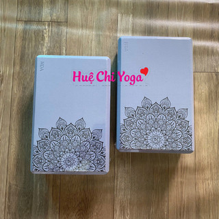 Combo 2 gạch in hoa văn 320g, 1 dây cotton họa tiết 1,83m hỗ trợ tập Yoga