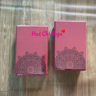 Combo 2 gạch in hoa văn 320g, 1 dây cotton họa tiết 1,83m hỗ trợ tập Yoga