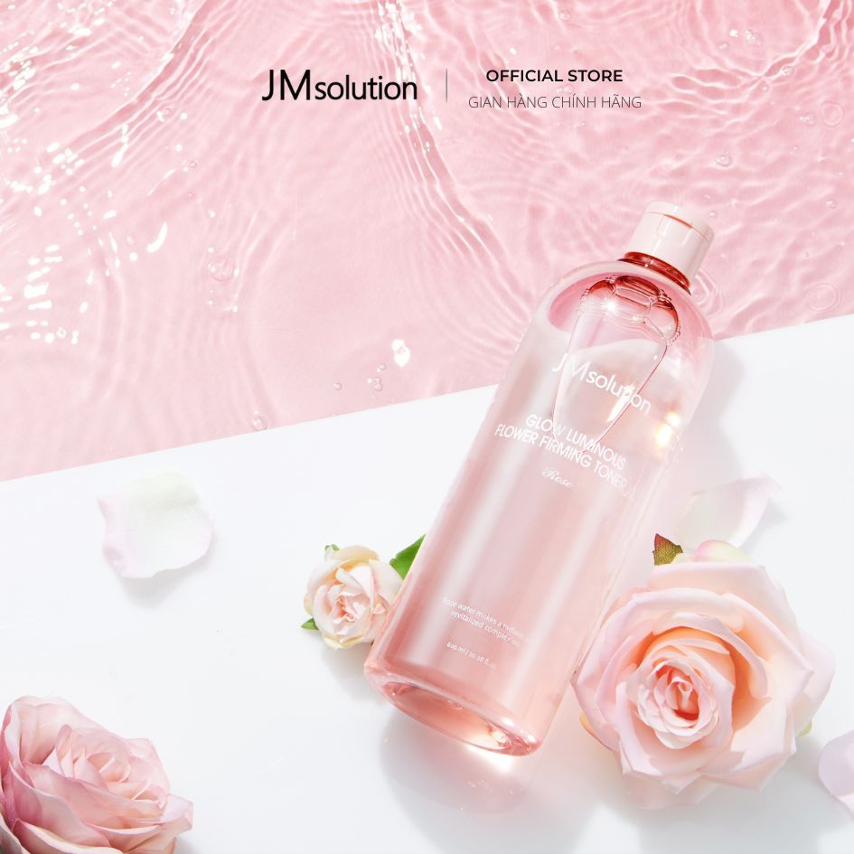 JMsolution Nước Cân Bằng Hoa Hồng Dưỡng Ẩm Làm Sáng Da Glow Luminous Flower Firming Toner XL Rose 600ml