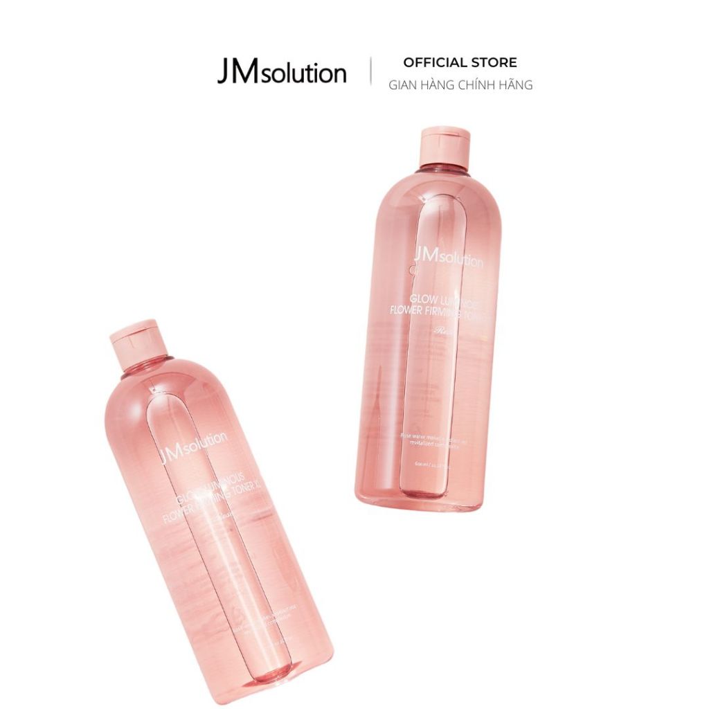 JMsolution Nước Cân Bằng Hoa Hồng Dưỡng Ẩm Làm Sáng Da Glow Luminous Flower Firming Toner XL Rose 600ml