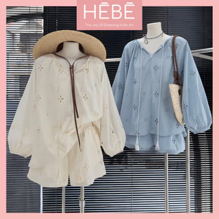 Set Bộ Nữ Samie chất đũi thô mềm mát không nhăn không xù, Bộ đồ nữ áo tay lửng quần short trẻ trung thời trang HEBE