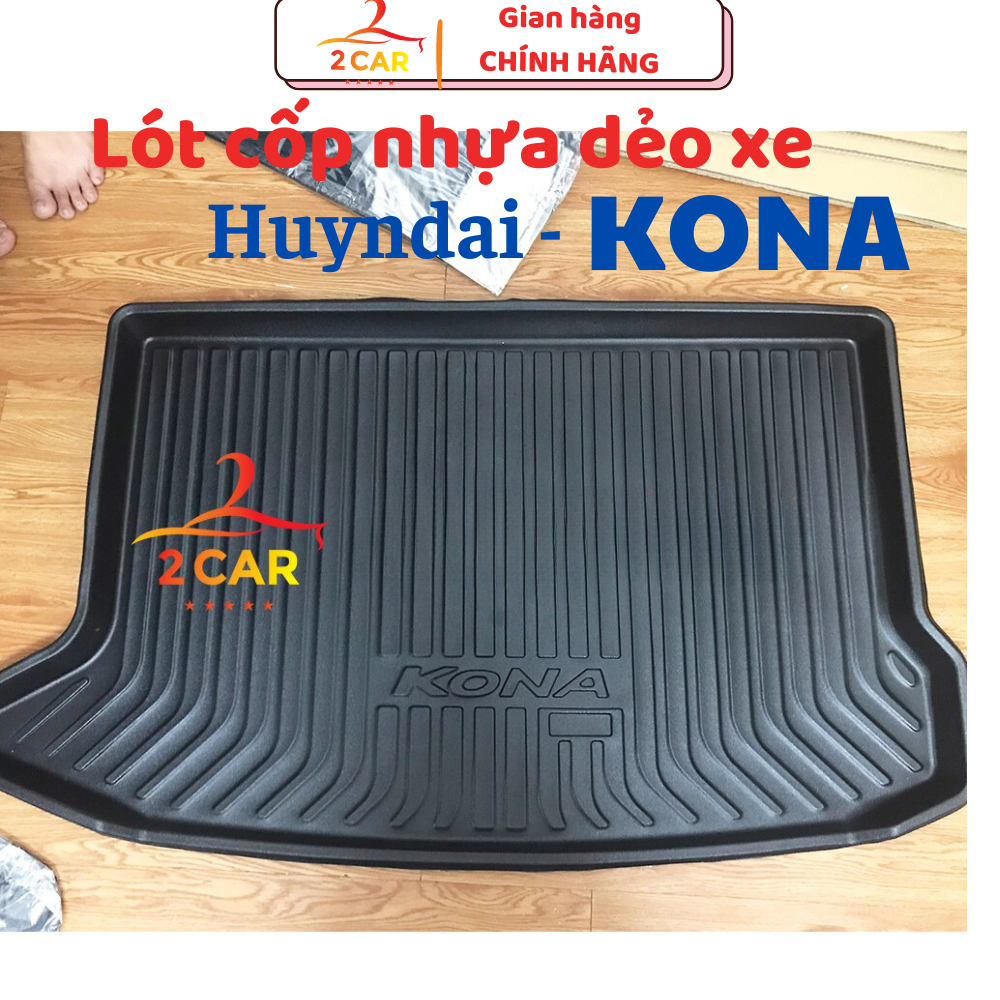 Lót cốp nhựa xe Huyndai Kona 2018 2019 2020 2021 2022 2023 2024 2025 Hàng nhựa dẻo cao cấp