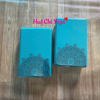 Combo 2 gạch in hoa văn 320g, 1 dây cotton họa tiết 1,83m hỗ trợ tập Yoga