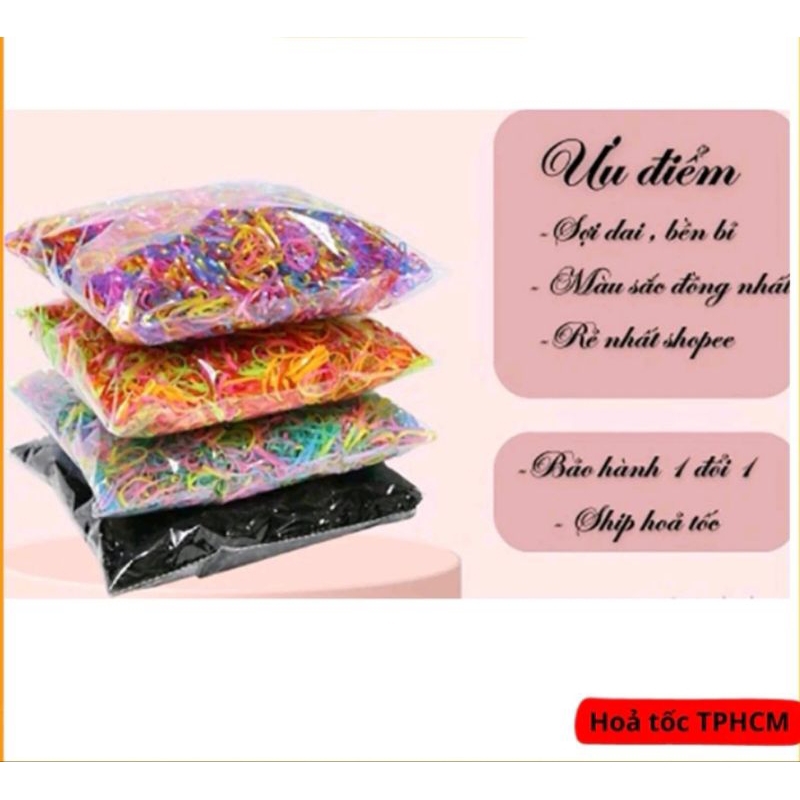 Thun cột tóc đen và nhiều màu siêu dai (tầm 100g)