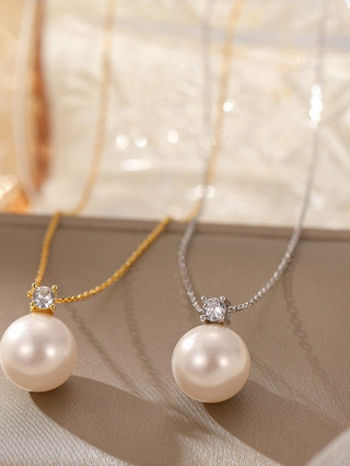 Vòng Cổ Ngọc Trai S925 bạc dây chuyền Nữ Mặt Dây Ngọc Trai Bé Gái Tặng S31