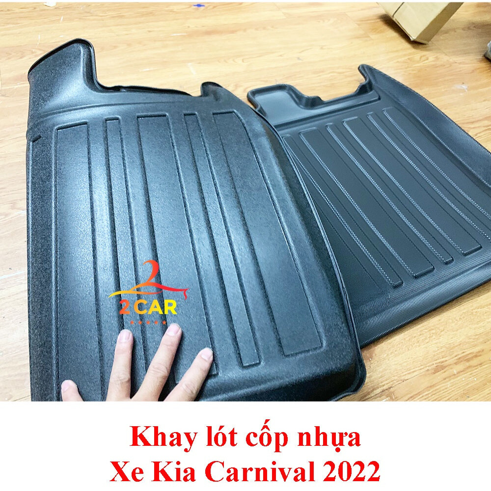LÓT CỐP nhựa dẻo xe KIA Sedona 2014- 2021 , nhựa dẻo, đàn hồi chống nước hiệu quả, không mùi cao cấp (có chữ Canival )