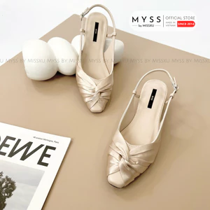 Giày cao gót nữ MYSS mũi vuông phối quai xoắn 3cm thời trang - CG298