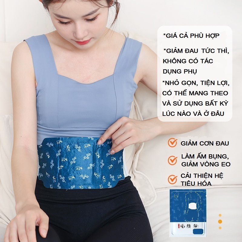 Giảm đau bụng kinh, đau bụng do lạnh, rối loạn tiêu hóa, giảm vòng eo,... miếng dán sưởi nhiệt thảo dược (loại to)