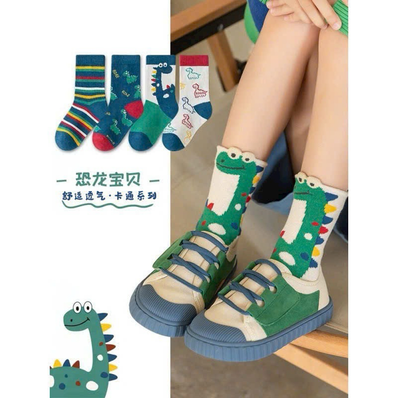 SÉT 5 ĐÔI TẤT KHUNG LONG KẺ XANH TE60