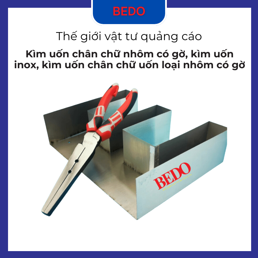 Kìm uốn gáy nhôm có gờ BEDO - Dụng cụ làm chữ nổi quảng cáo, uốn chân chữ nhôm, inox cao cấp tiết kiệm sức lực