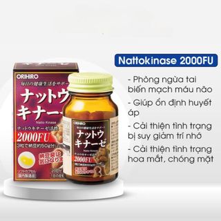 Viên uống hỗ trợ tai biến đột quỵ Nattokinase 2000 Orihiro 60 viên