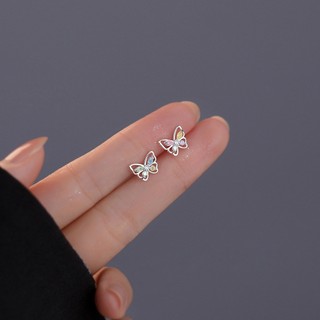 Khuyên tai bạc LAMY butterfly wings studded cánh bướm đính đá 3279