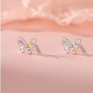 Khuyên tai bạc LAMY butterfly wings studded cánh bướm đính đá 3279