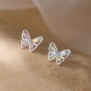 Khuyên tai bạc LAMY butterfly wings studded cánh bướm đính đá 3279