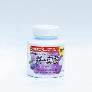 Viên Nhai Bổ Sung Sắt Acid Folic Orihiro Most Chewable Iron Hộp 180 Viên