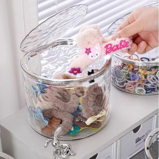 [SẴN] Hộp Đựng Đồ Trong Suốt Vân Kim Cương ECO Có Nắp Bấm, Hộp Đựng Kẹp Tóc Đựng Phụ Kiện Đa Năng