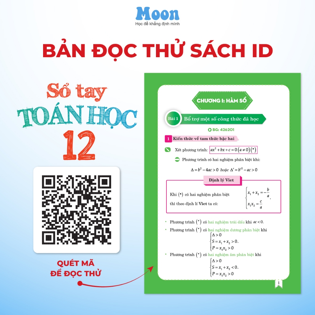 Ảnh Sách 12 chương trình SGK mới : Sổ tay công thức giải nhanh toán 12 Sach ID 1