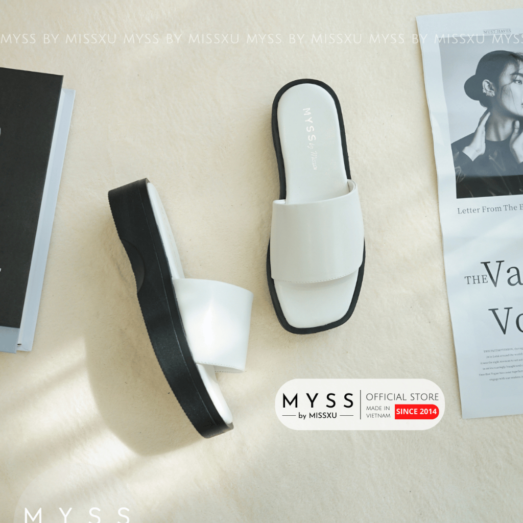 Giày guốc nữ MYSS quai ngang bản lớn đế bánh mì 4 cm cao cấp - SU168
