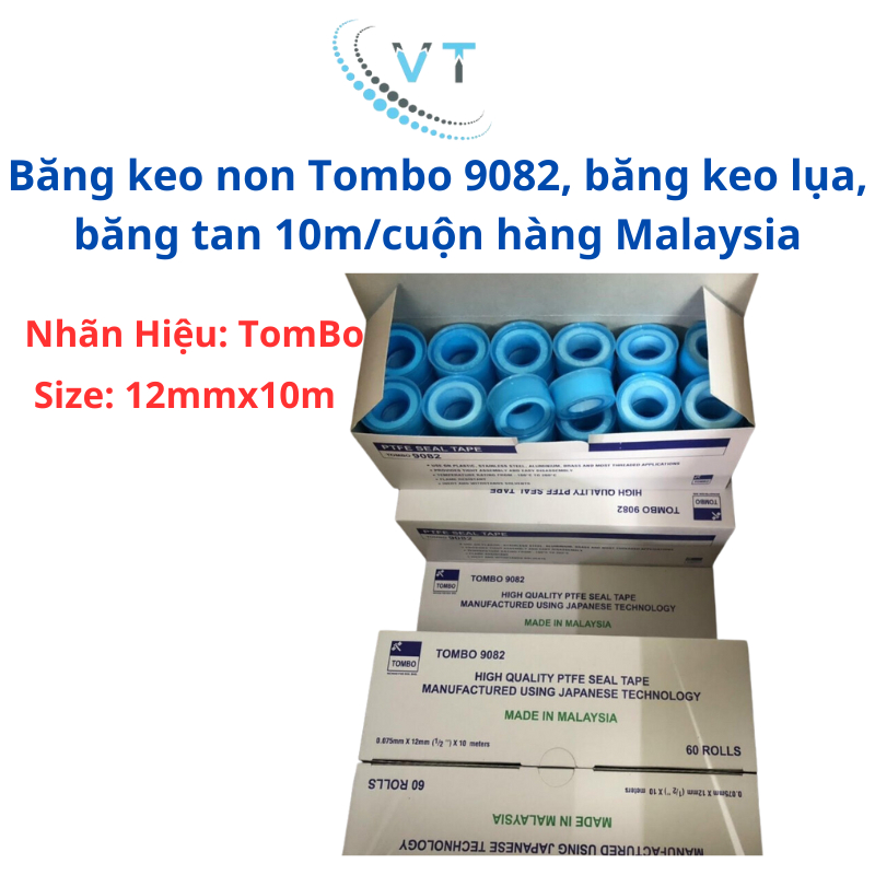 Băng keo non Tombo 9082, băng keo lụa, băng tan 10m/cuộn hàng Malaysia