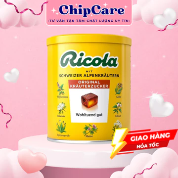 Kẹo Ngậm Ho Ricola Original Herb 💥HÀNG CHÍNH HÃNG💥 Kẹo Ho Thảo Mộc Tạo Cảm Giác Dễ Chịu, Dịu Mát Cổ Họng