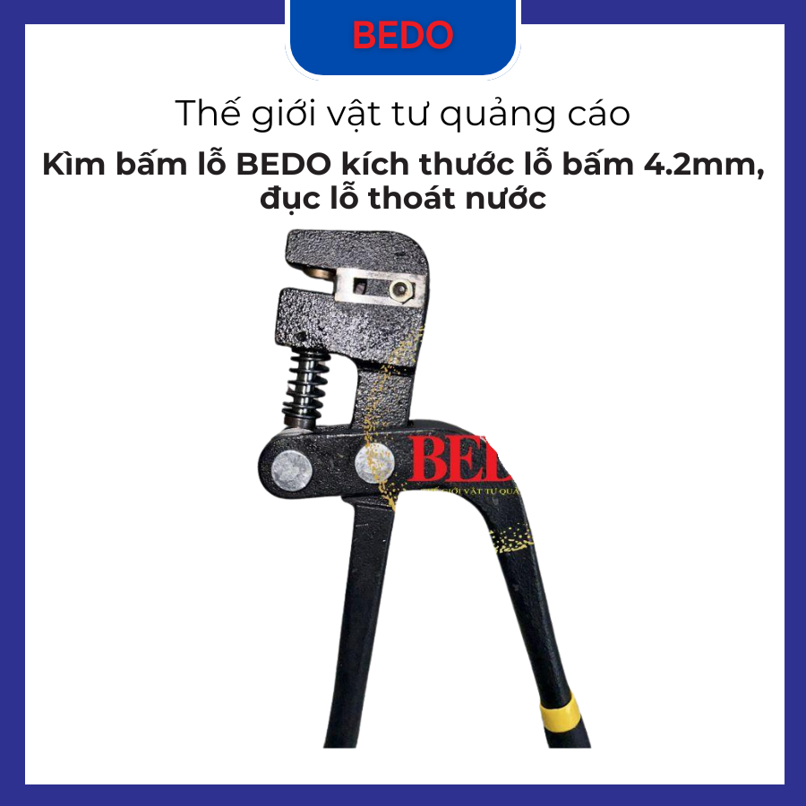 Kìm đục lỗ tôn nhôm inox BEDO - Kìm bấm lỗ chân chữ quảng cáo 3.2mm-4.2mm chuyên dụng, có lò xo trợ lực cao cấp