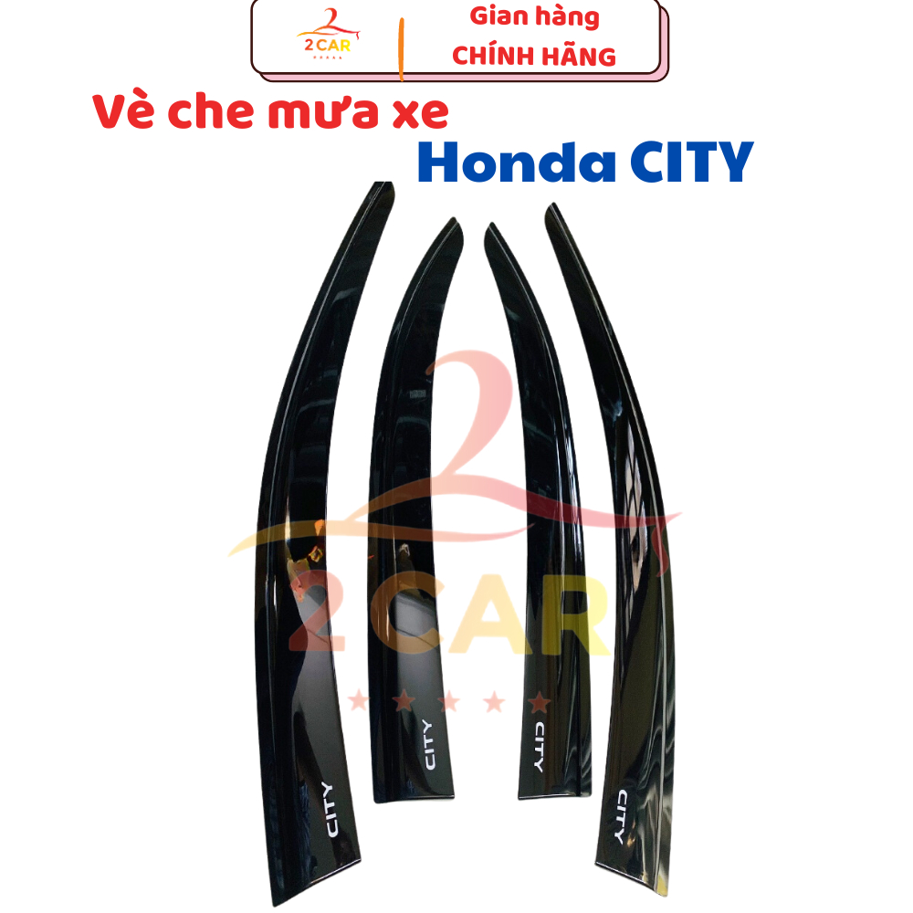 Vè che mưa xe Honda City 2015 - 2024, 2025 nhựa đen cao cấp - Giá 1 bộ