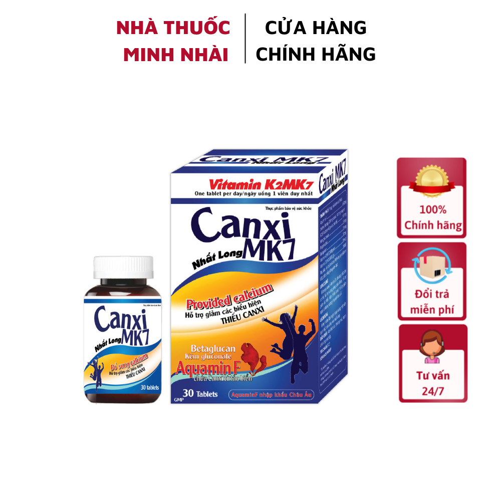 Canxi MK7 Nhất Long - Bổ sung canxi, vitamin D3, khoáng chất cho cơ thể ...