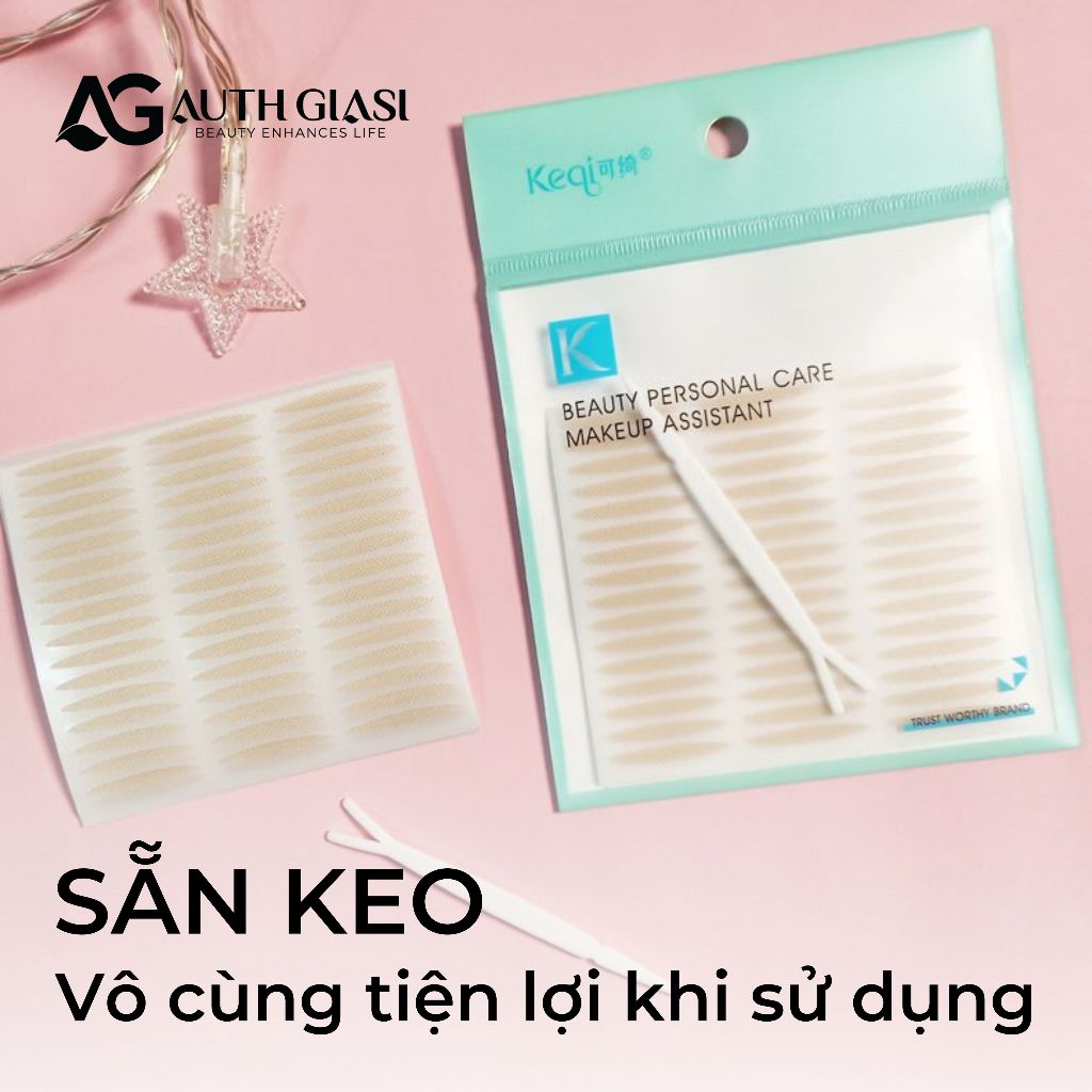Combo 120 miếng Kích Mí Lưới Keqi Kèm Que Nhấn Mí sẵn keo