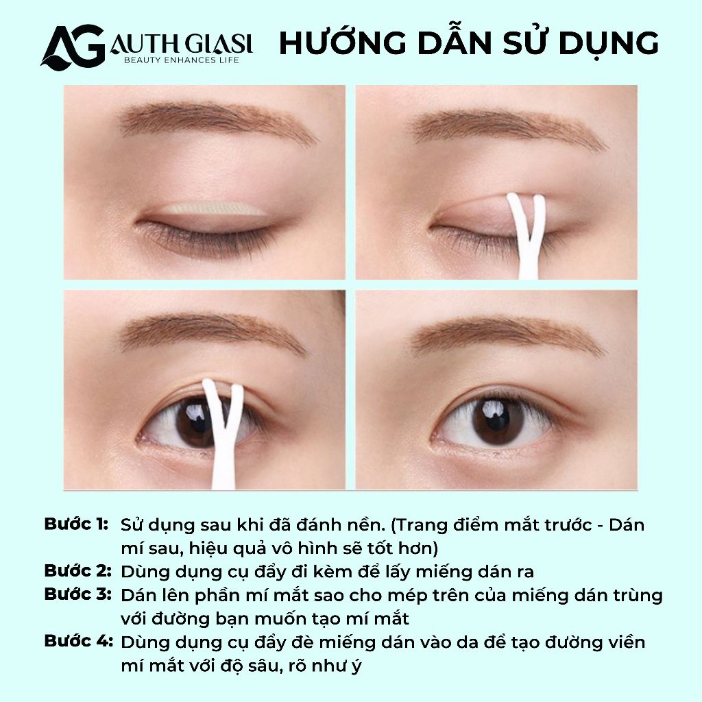 Combo 120 miếng Kích Mí Lưới Keqi Kèm Que Nhấn Mí sẵn keo
