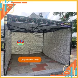 Nhà Bạt Di Động Dã Chiến 3M X 3M Có Bạt Che 3 Mặt Che Nắng, Che Mưa Ngoài Trời, Che Mưa Ngoài Trời