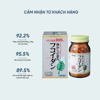 Tảo Fucoidan Orihiro Tăng Cường Sức Đề Kháng Phòng Chống Ung Thư Hộp 90 Viên