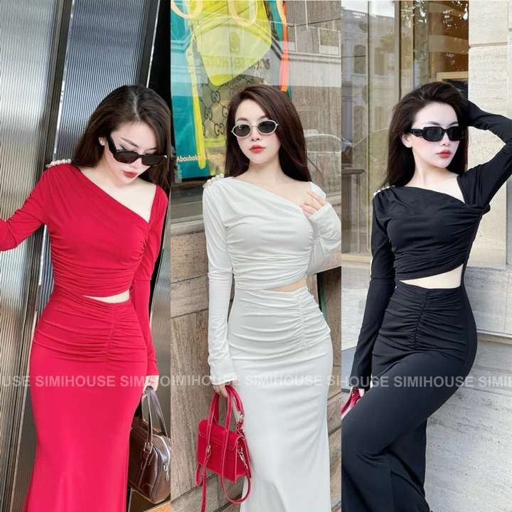 VÁY BODY CUT OUT / Đầm body tiệc thiết kế cut out chất ladong sang trọng