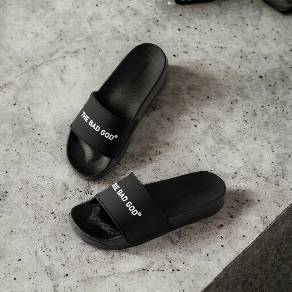 Dép Quai Ngang Basic Nam Nữ The Bad God X01 Chữ Trắng Dép Slipper Local Brand Unisex Đế PVC Chống Trơn | BigBuy360 - bigbuy360.vn