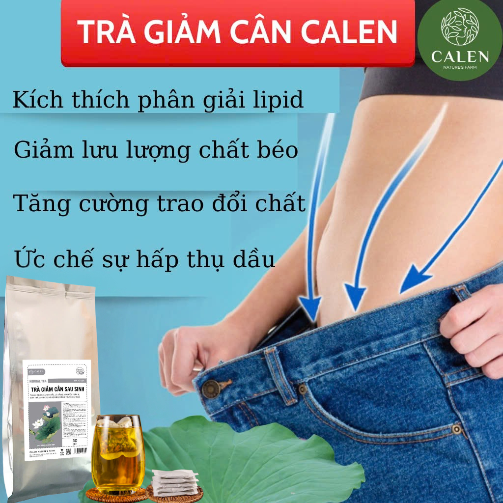 Trà giảm cân sau sinh Calen Nature Farm ích sữa, xổ mỡ, thải độc dưỡng da giúp săn chắc vòng eo