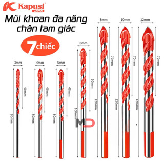 Mũi khoan đa năng 2 cạnh, 4 cạnh Kapusi Japan chân tam giác phù hợp khoan các chất liệu kính sắt bê tông