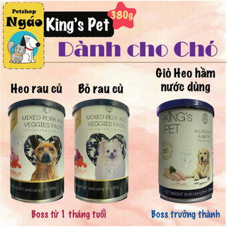 Pate Lon Cho Chó Mèo King's Pet 380g Đủ Vị Gà Cá Bò Hỗ Trợ Tiêu Hóa Và Phục Hồi