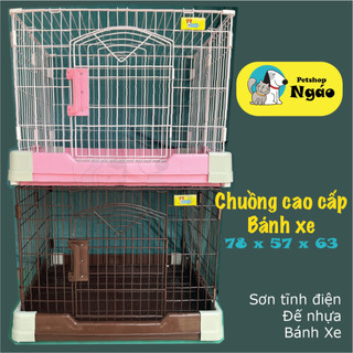 Chuồng petland cao cấp đế nhựa bánh xe - Chuồng Chó - Mèo -  Thỏ - Bọ -Hamster__