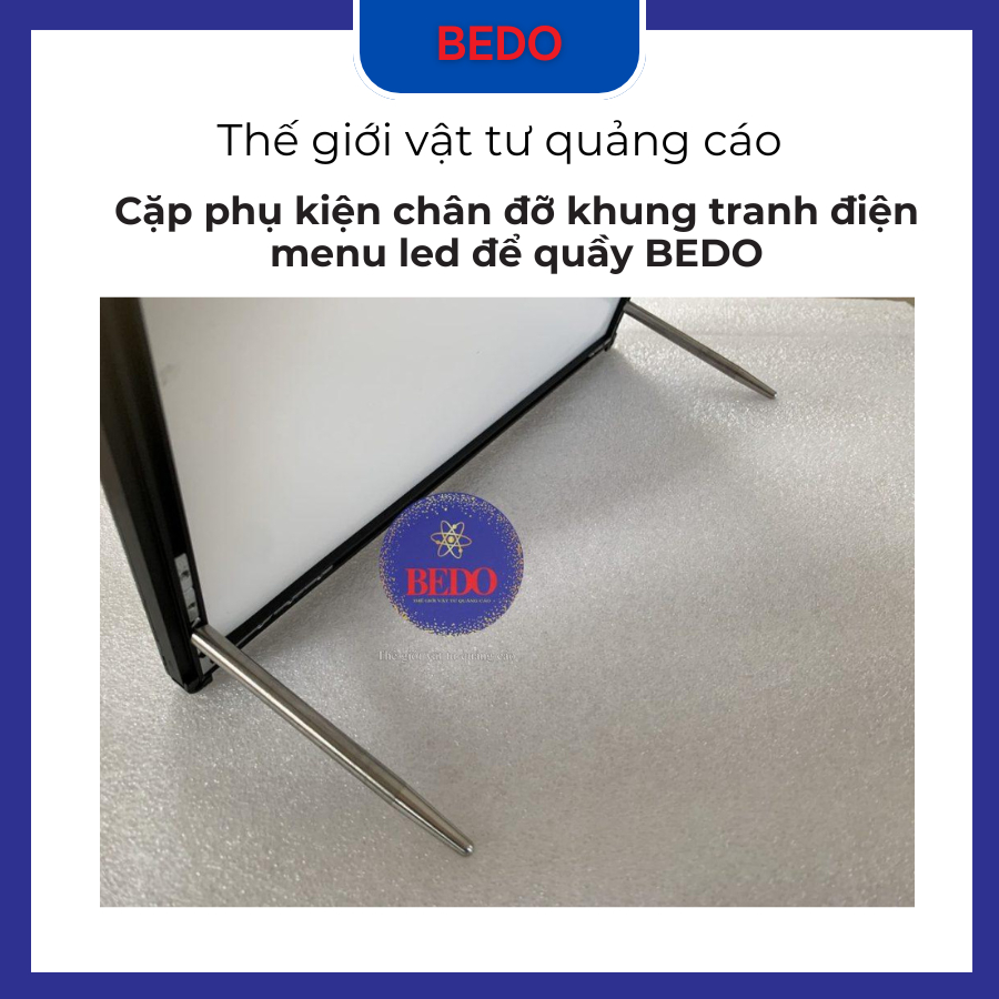 Combo 3 cặp Chân đỡ khung tranh điện BEDO - Chân chống Menu LED để bàn, phụ kiện quảng cáo mica bền đẹp
